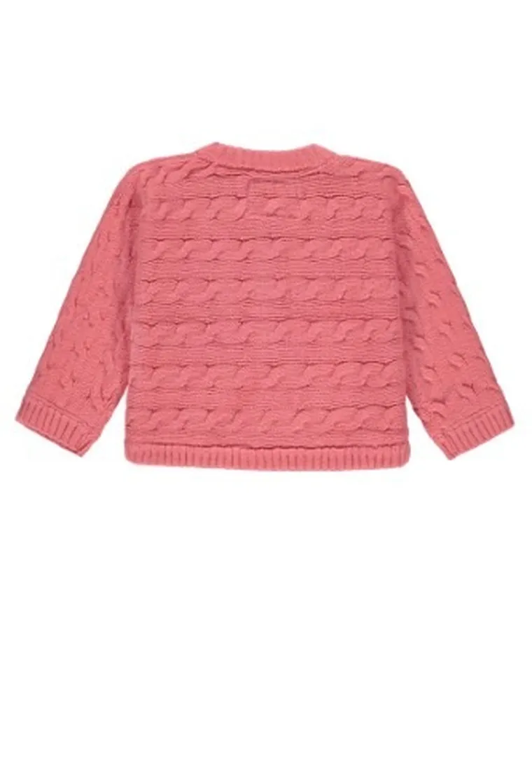 Bolerko dziewczęce z długim rękawem, różowe, Kanz