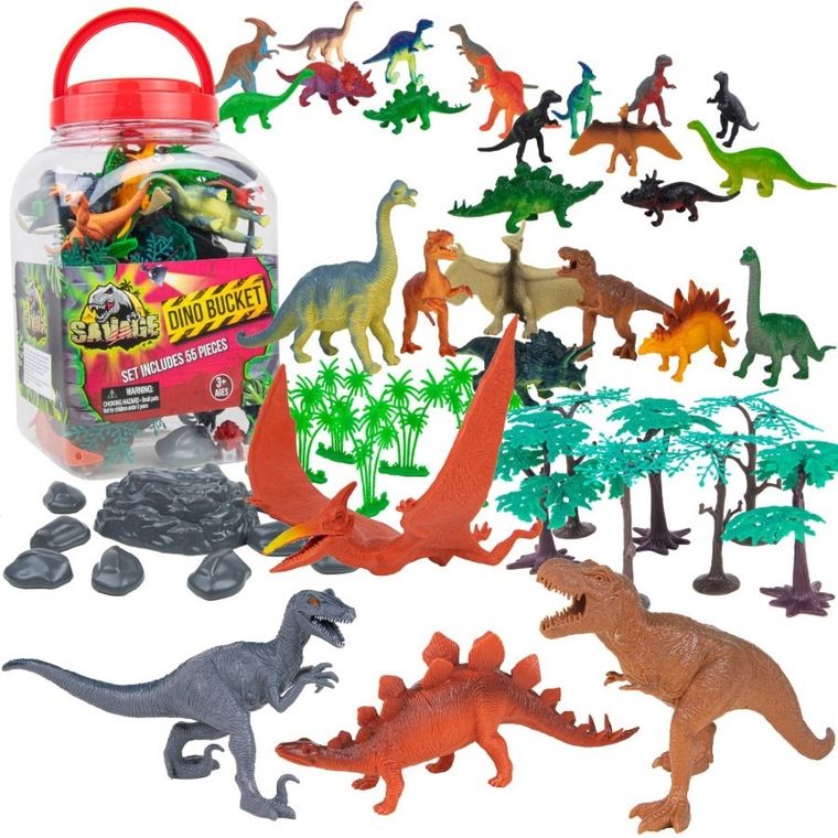 Boley, Park Jurajski, dinozaury, zestaw figurek, 55 elementów