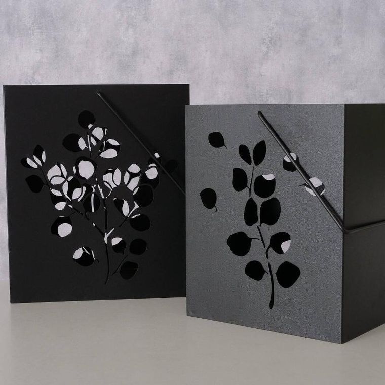 Boltze Garden, Calypso, lampion metalowy, czarny, 2 szt.