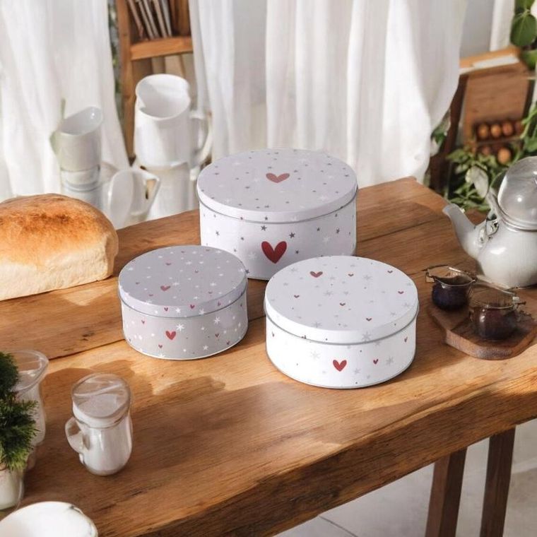 Boltze Home, Anella, zestaw trzech puszek do przechowywania, średnica 14-20 cm