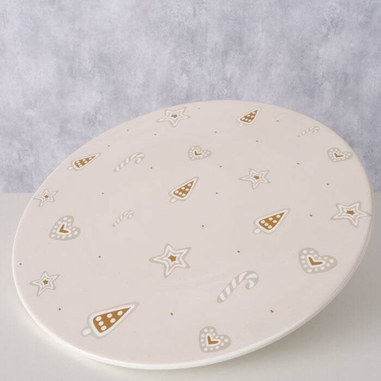 Boltze Home, Bakery, płaska patera ceramiczna, średnica 30 cm