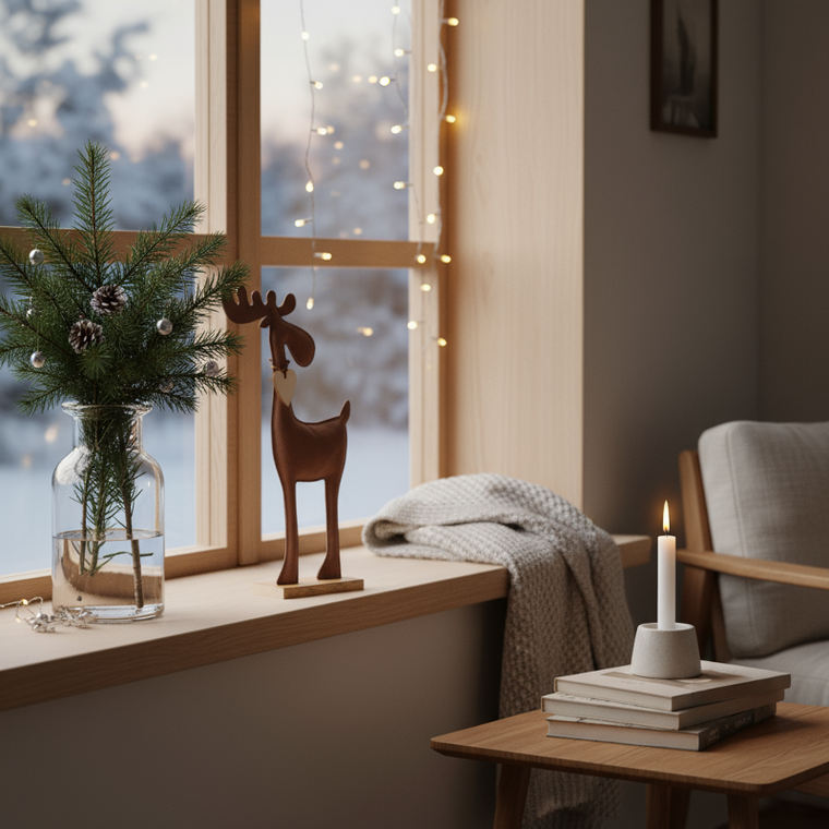 Boltze Home, Booner, figurka renifera, ręcznie robiona, 34 cm