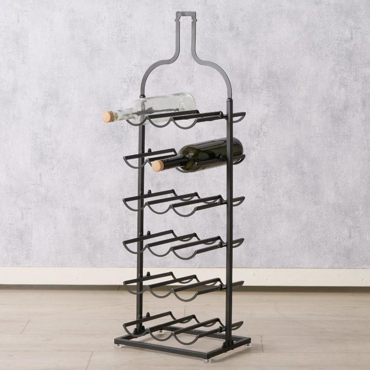 Boltze Home, Botella, stojak na wino metalowy w kształcie butelki, wys. 91 cm