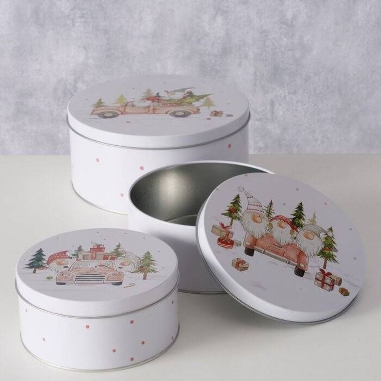 Boltze Home, Carrie, zestaw trzech puszek do przechowywania, średnica 14-20 cm