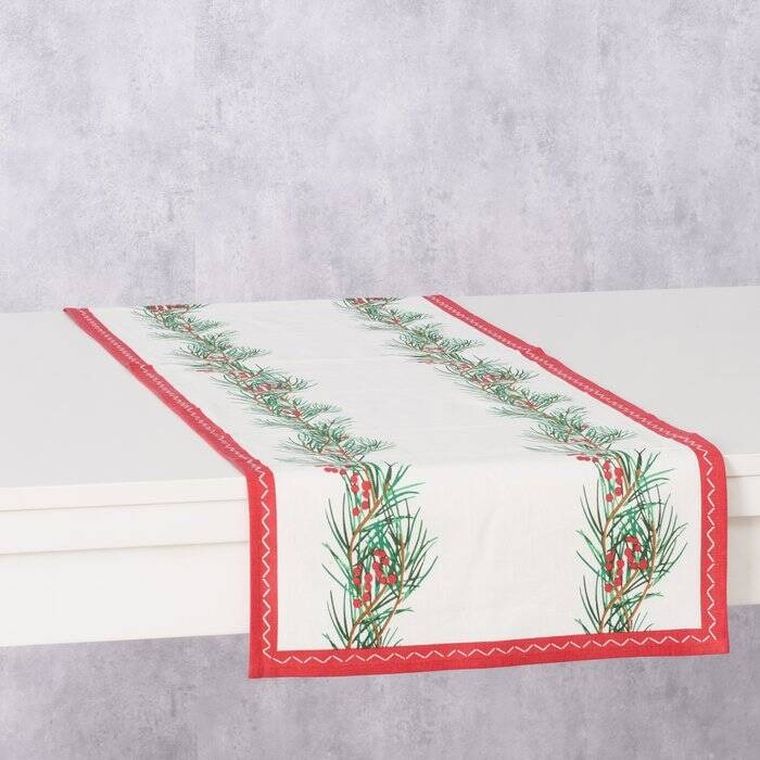 Boltze Home, Charlene, świąteczny bieżnik na stół z bawełny, 140 cm