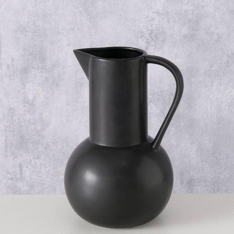 Boltze Home, czarny wazon dekoracyjny, Zuky, matowa kamionka, wys. 25 cm