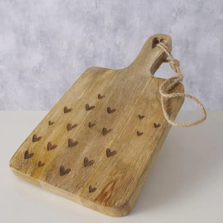 Boltze Home, deska do krojenia z drewna Mango, Serca, Lovelyn