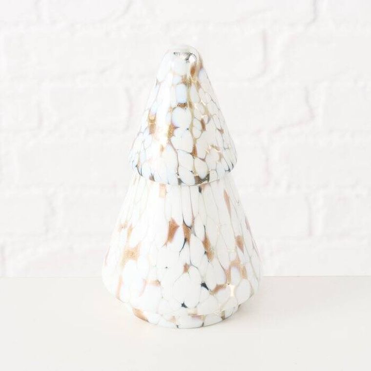 Boltze Home, Dotti, szklana świeca w kształcie choinki, 17,5 cm