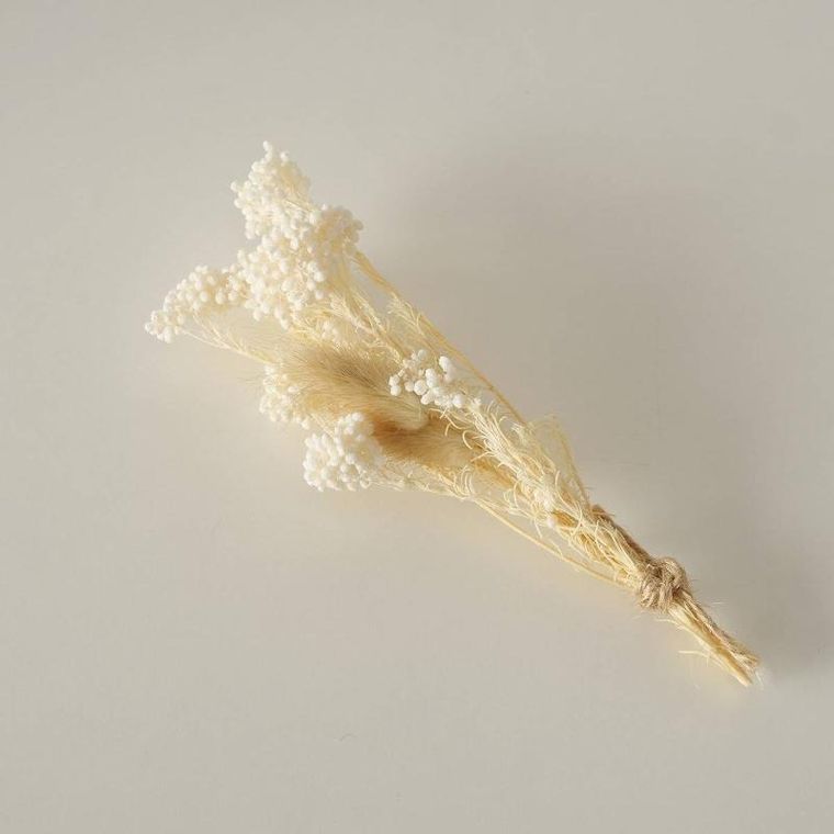 Boltze Home, drewniany wazon z bukietem suszonych kwiatów, Faya, 30 cm