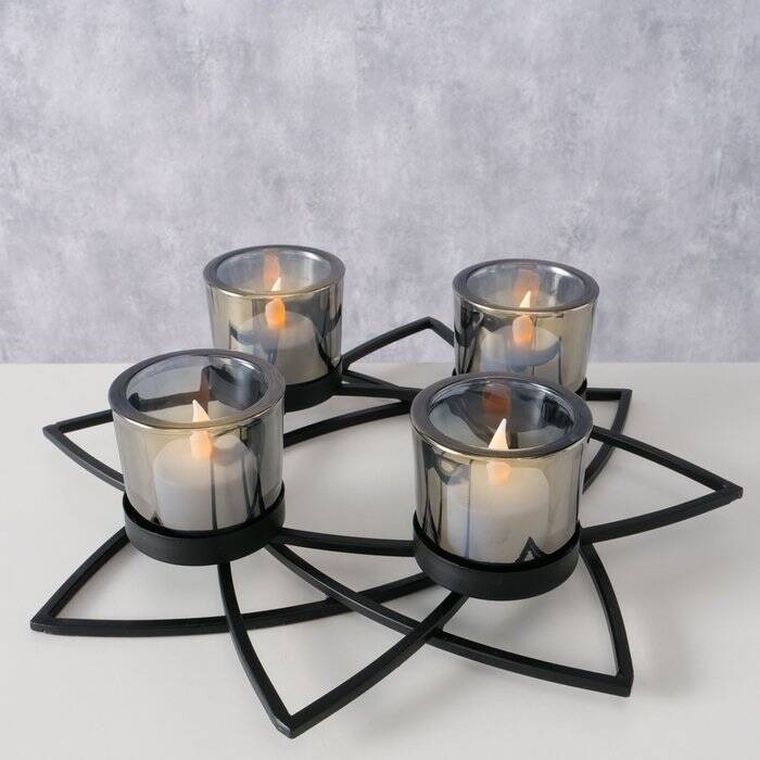 Boltze Home, Elenyi, metalowy stroik, świecznik, 8 cm
