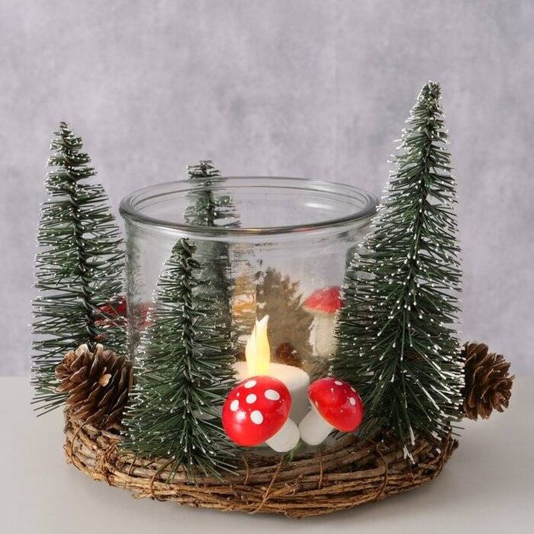 Boltze Home, Fairytale, świąteczny świecznik stroik, wys. 13,9 cm