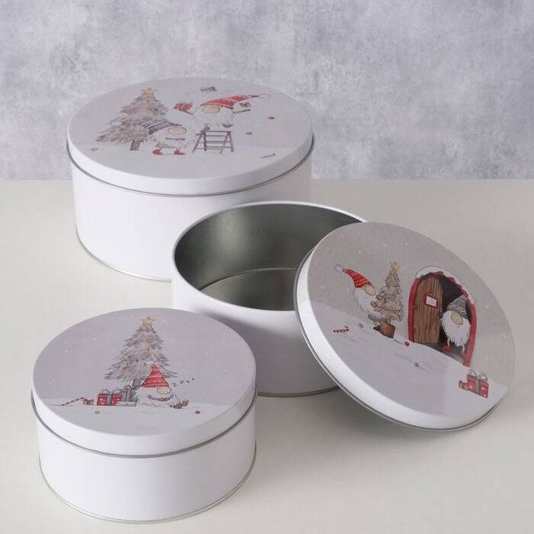 Boltze Home, Fiete, zestaw trzech puszek do przechowywania, średnica 14-20 cm