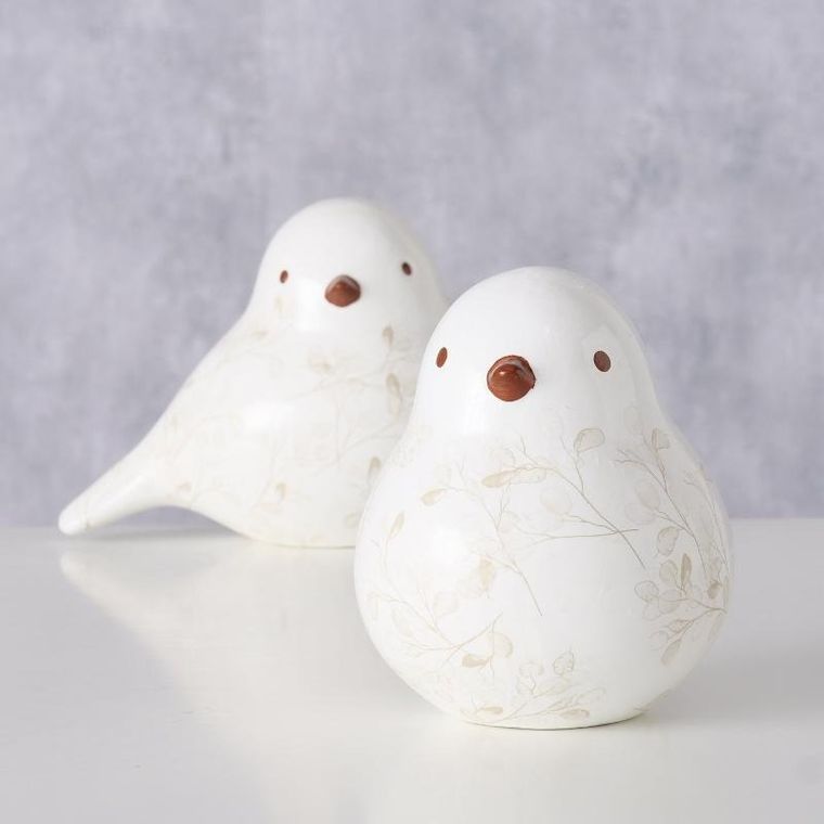 Boltze Home, figurka ptak, ręcznie malowana, Silvana