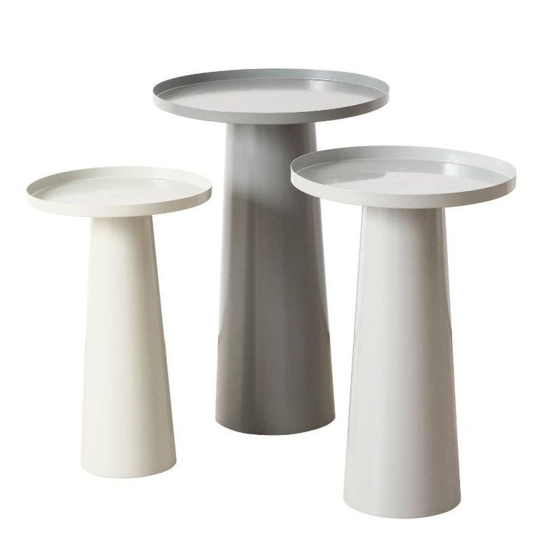Boltze Home, Jacky, zestaw stolików kawowych, szarych, 3 stoliki pomocnicze