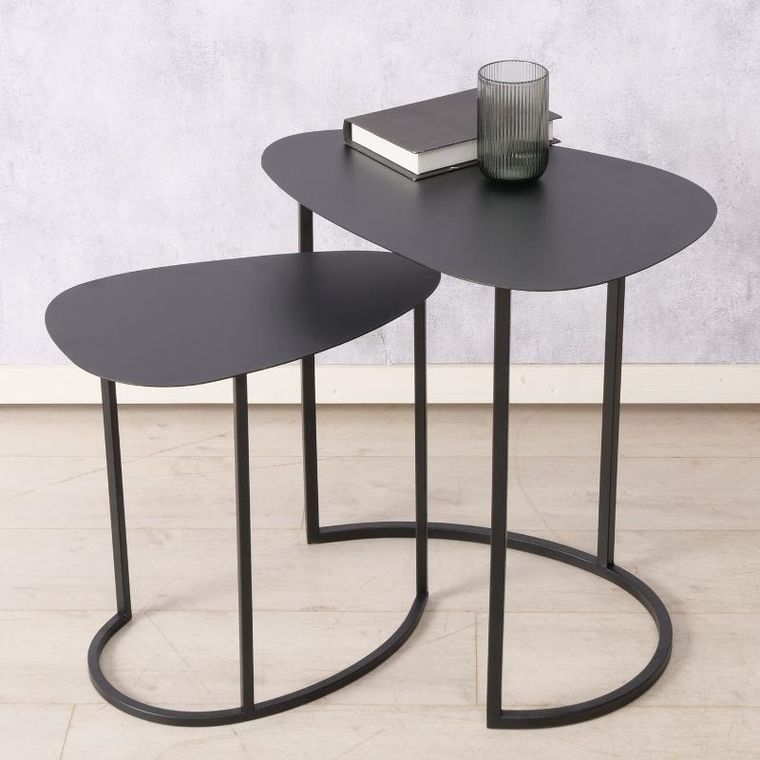 Boltze Home, Jerry, zestaw dwóch stolików kawowych, łezka, metalowych