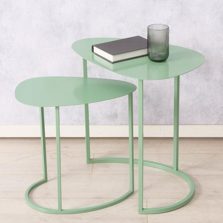 Boltze Home, Jerry, zestaw dwóch stolików kawowych, łezka, metalowych