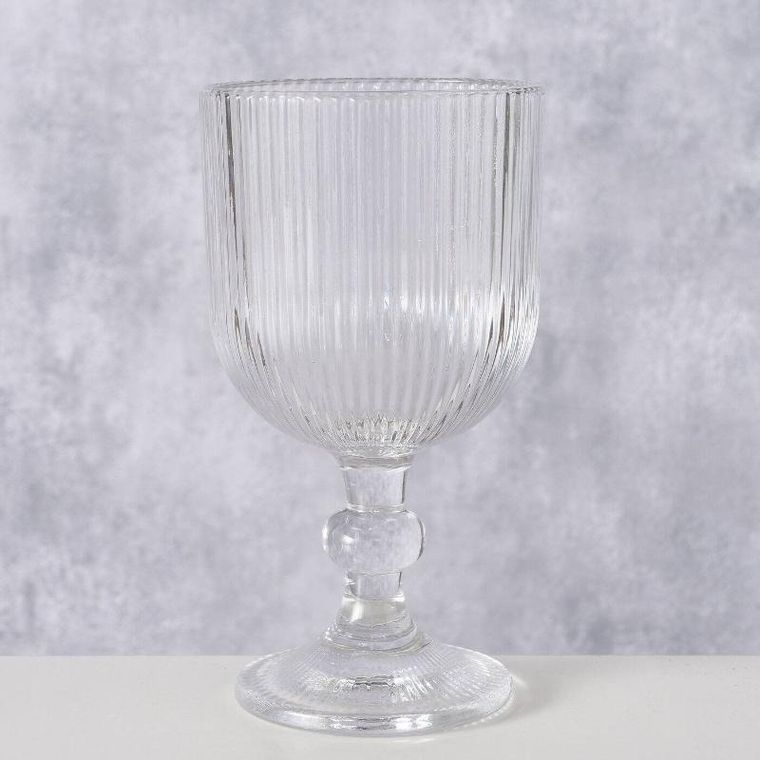 Boltze Home, kieliszek do wina z ryflowanego szkła, Rigano