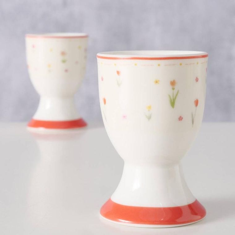 Boltze Home, kieliszek na jajko, Blumi, wzór w kwiaty, Ø 5 cm
