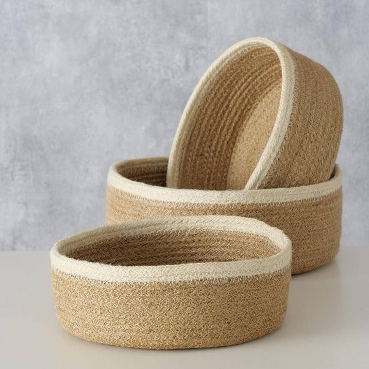 Boltze Home, kosze dekoracyjne Cunas, 3 szt., jutowe
