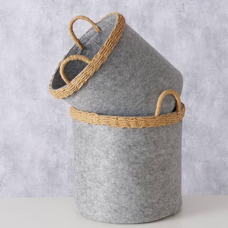Boltze Home, kosze do przechowywania, Nilo, filcowe, okrągłe, 2 szt.