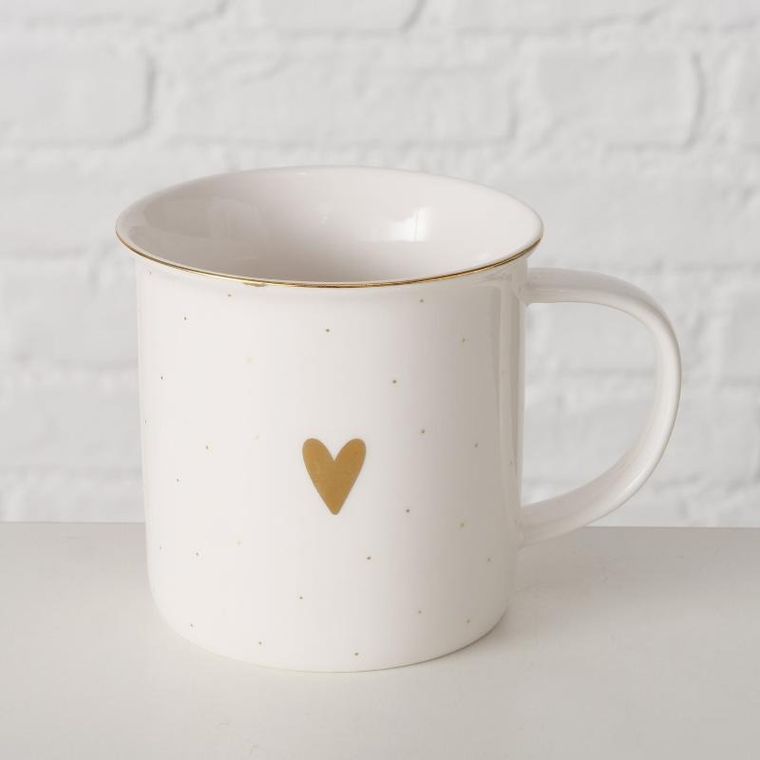 Boltze Home, kubek porcelanowy, ręcznie malowany, Dilara, 370 ml