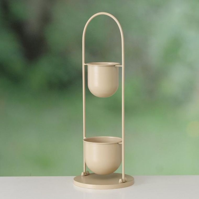 Boltze Home, kwietnik metalowy, Camilio, beżowy, 75 cm