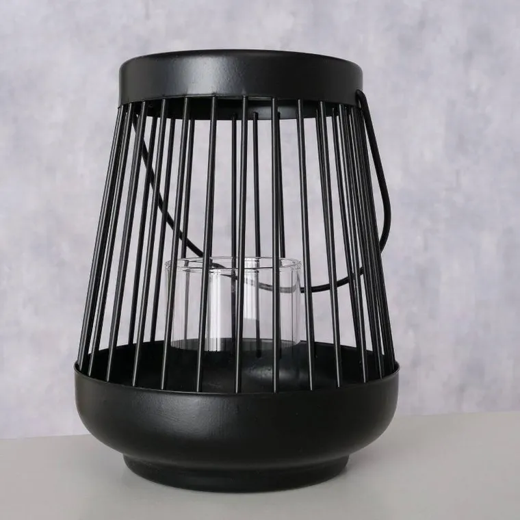 Boltze Home, lampion czarny, Hello, metalowy, 16 cm