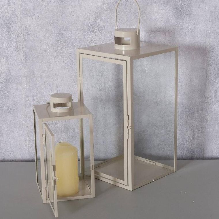 Boltze Home, lampiony metalowe, Arania, beżowe, 2 szt.