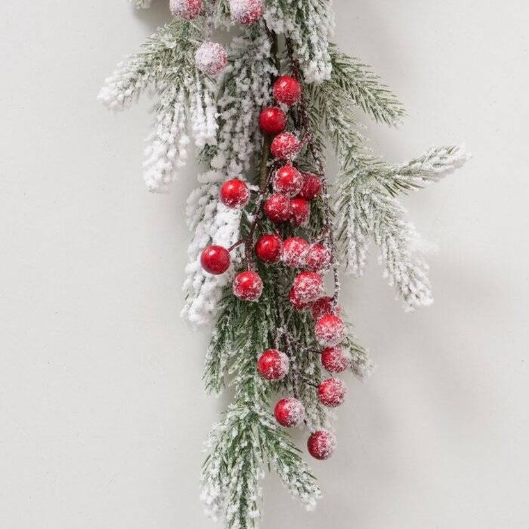 Boltze Home, Legi, girlanda świąteczna z igliwia ze sztucznym śniegiem, dł. 120 cm