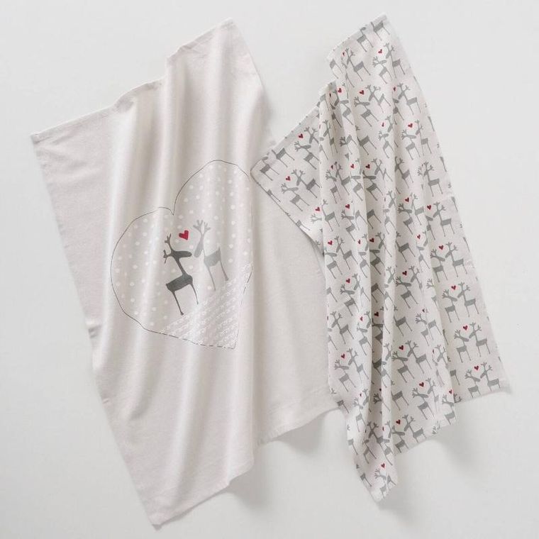 Boltze Home, Lovelies, ścierki kuchenne w świąteczny wzór, 50-70 cm, 2 szt.