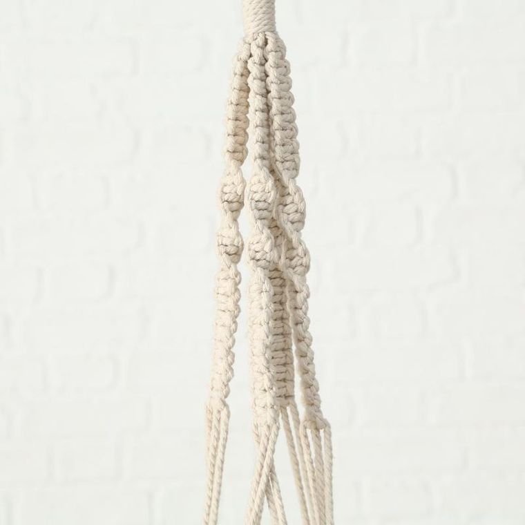 Boltze Home, Makramee, szklana doniczka na kwiaty, dekoracja z makramy, 83 cm