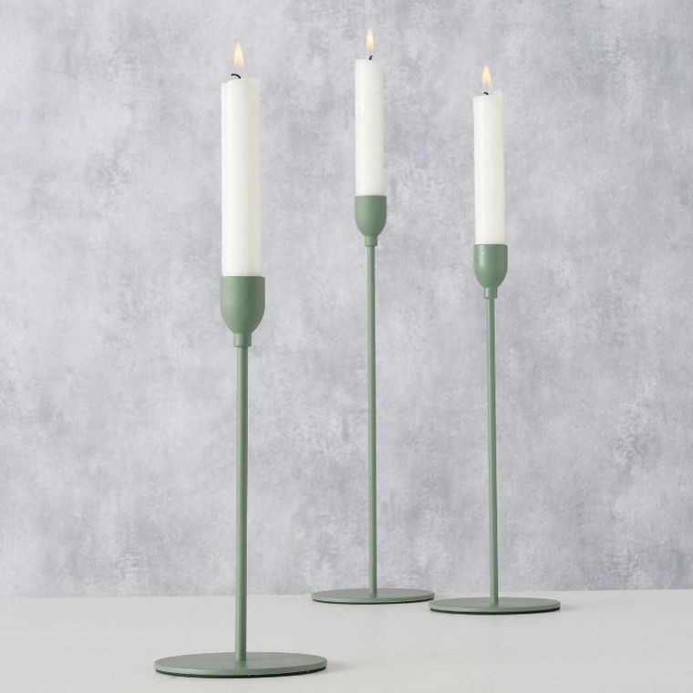 Boltze Home, metalowe świeczniki na świece obiadowe, Malte