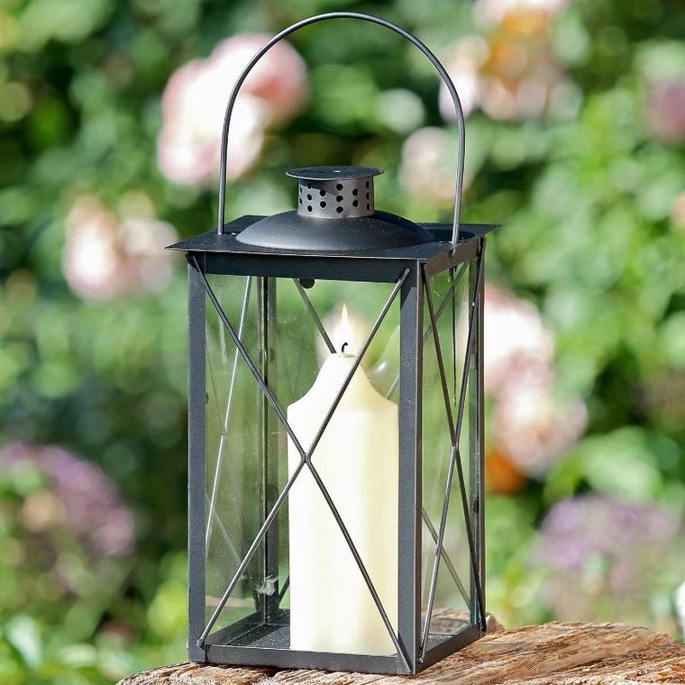 Boltze Home, metalowy lampion na świecę, szklane szyby, Farol, 30 cm