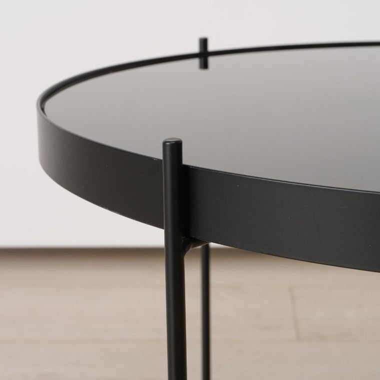 Boltze Home, metalowy stolik ze szklanym blatem, Sherin, 40 cm