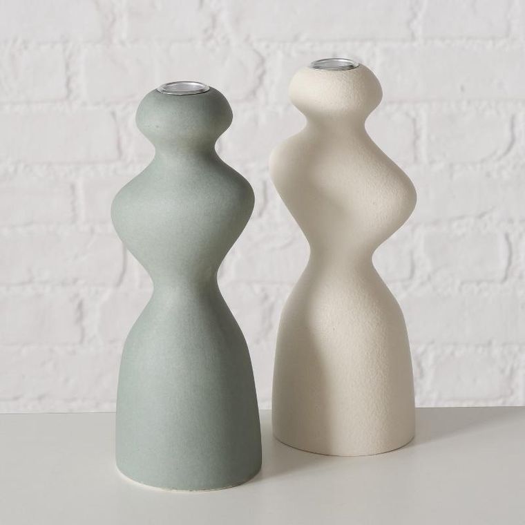 Boltze Home, Morana, świecznik ceramiczny o nieregularnym kształcie, 22 cm