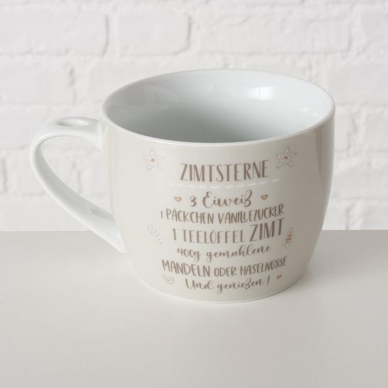 Boltze Home, porcelanowy kubek z pokrywką i łyżeczką, Bakery, 600 ml