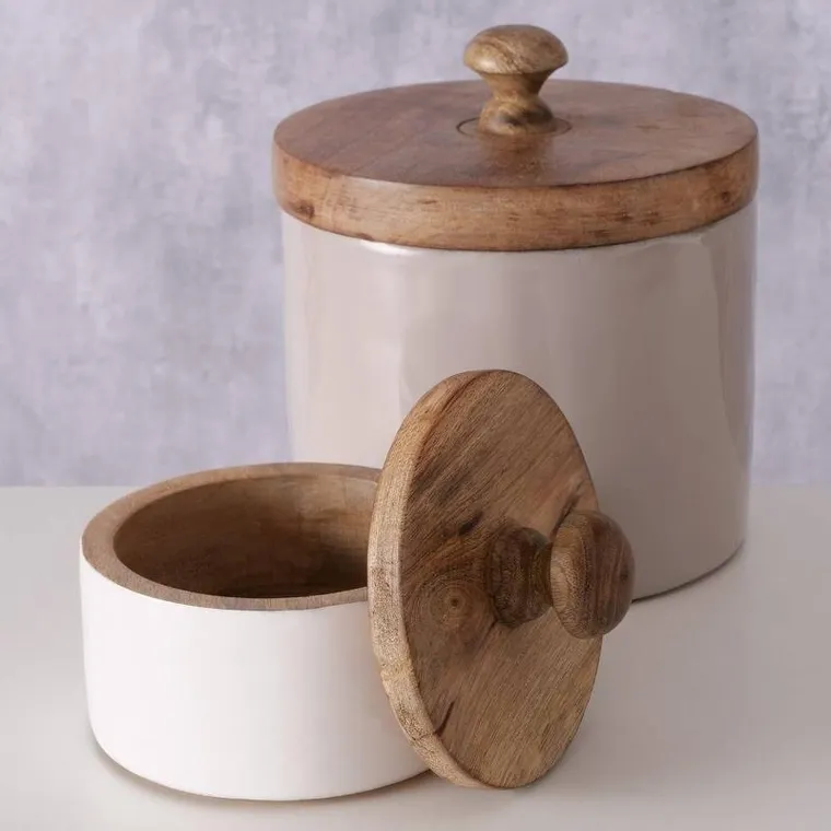 Boltze Home, pudełko do przechowywania, Pelia, drewno mango, 2 szt.