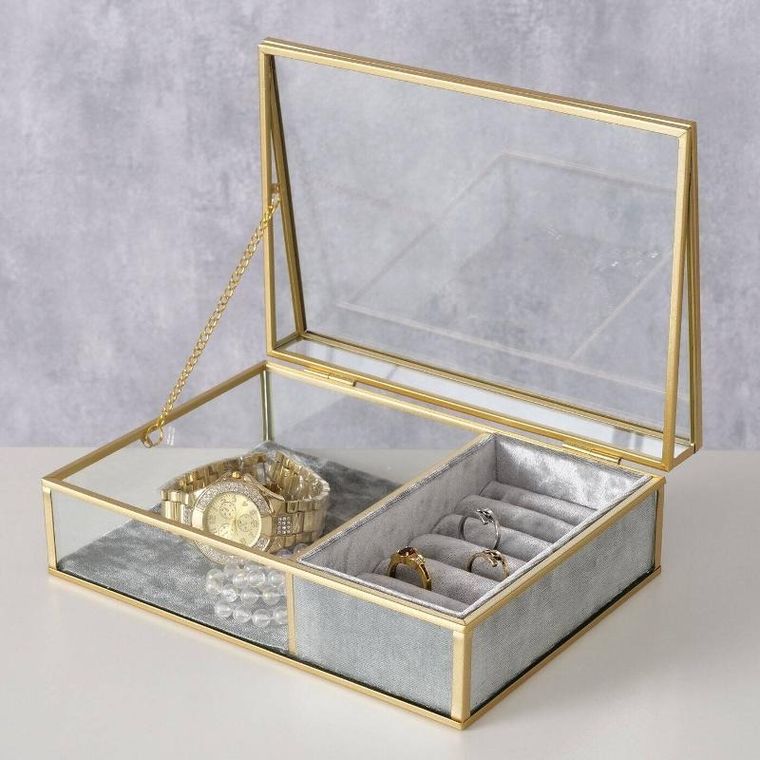 Boltze Home, pudełko na zegarki i na biżuterię, Clipo, transparentne