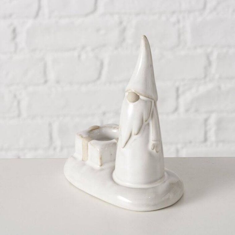 Boltze Home, Slavko, świecznik z gnomem na pojedynczą świecę, 11 cm