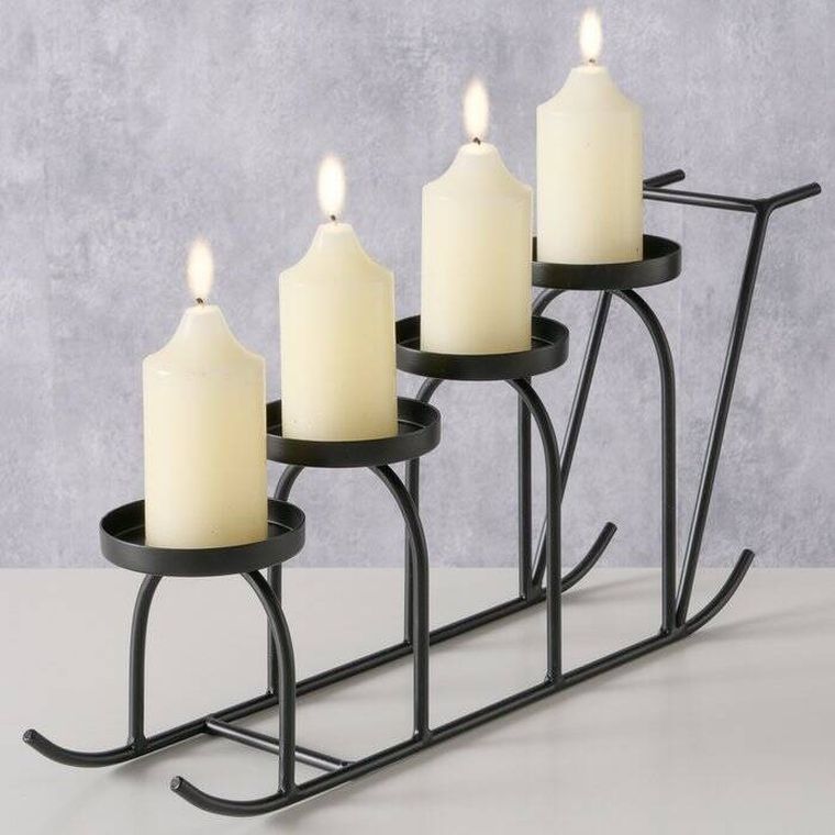 Boltze Home, Slido, metalowy świecznik w formie sań