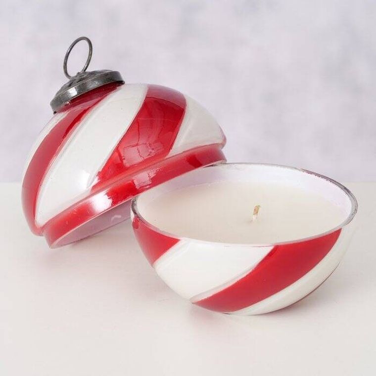 Boltze Home, Sugis, szklana świeca w kształcie bombki, 10 cm