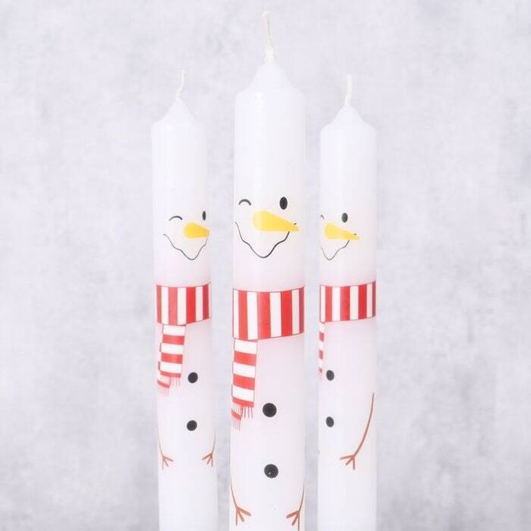 Boltze Home, świece stołowe z motywem świątecznym, 16 cm, 3 szt.