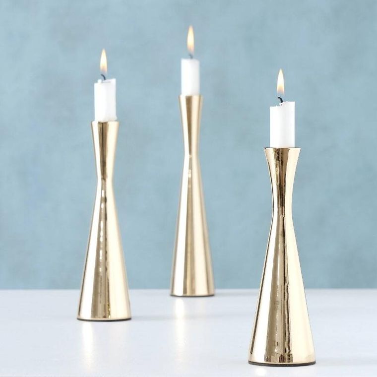 Boltze Home, świeczniki na jedną świecę, Cone, 3 szt.