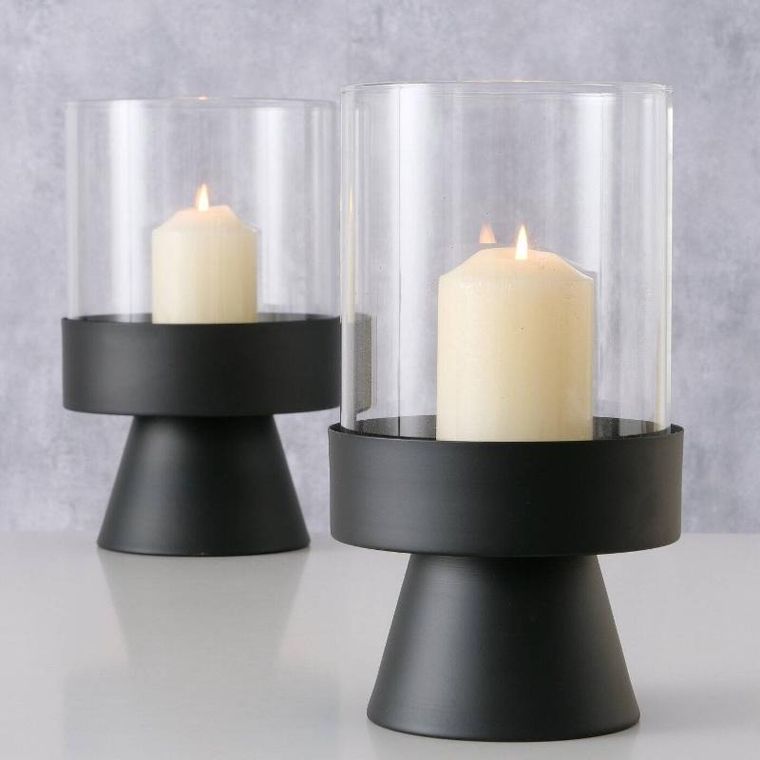 Boltze Home, świeczniki nowoczesne z czarnymi podstawami, Pallas, 2 szt.