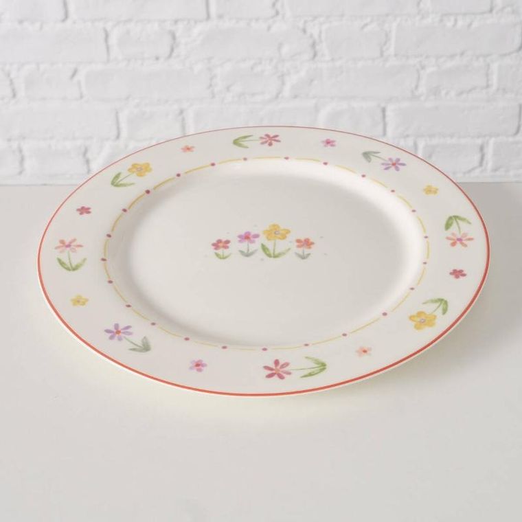 Boltze Home, talerz w kwiaty obiadowy, Blumi, Ø 27 cm