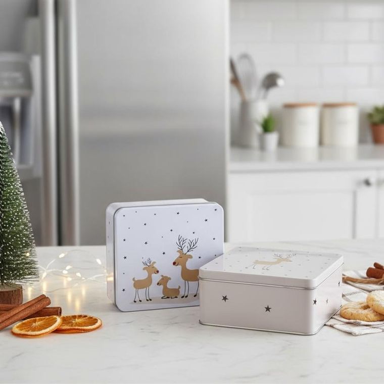 Boltze Home, Timba, puszka na ciastka, metal, 2 szt