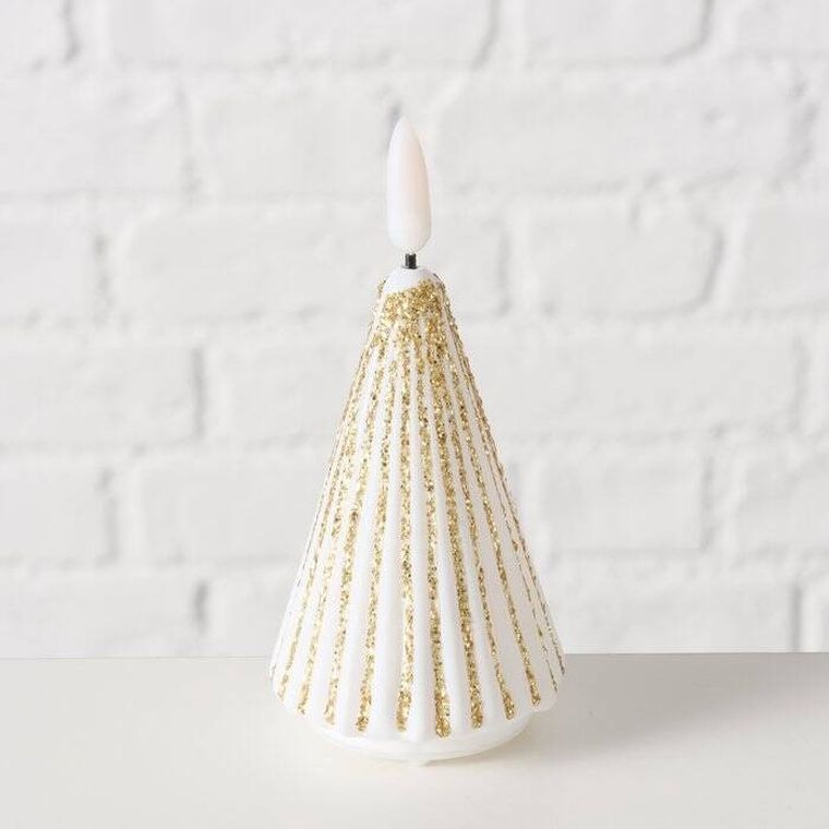 Boltze Home, Toris, świeca w kształcie choinki ze sztucznym płomieniem, 12 cm