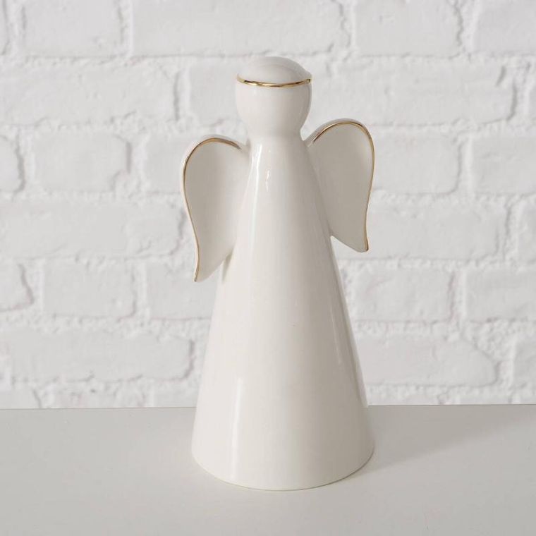 Boltze Home, Veliden, figurki porcelanowe białe, aniołki, 2 szt.