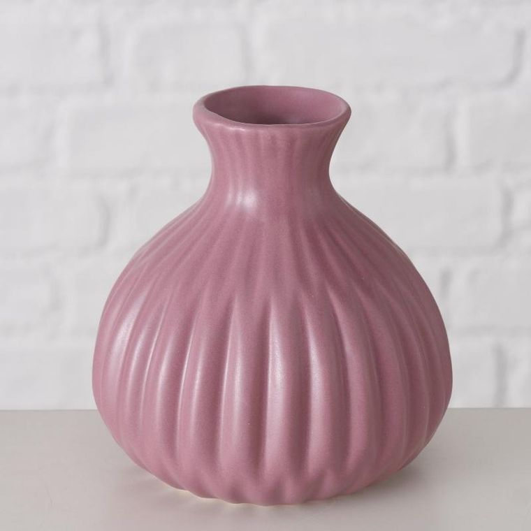 Boltze Home, wazon porcelanowy, tłoczony, Esko, 12 cm