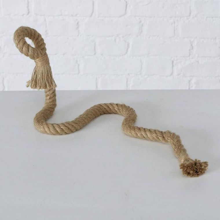 Boltze Home, żelazny stojak na butelkę wina, opleciony liną, 15-16 cm